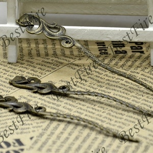 3 pcs of  Antique brass Charm Fox Bookmark , Antique Bronzed Rose bronze bookmark
