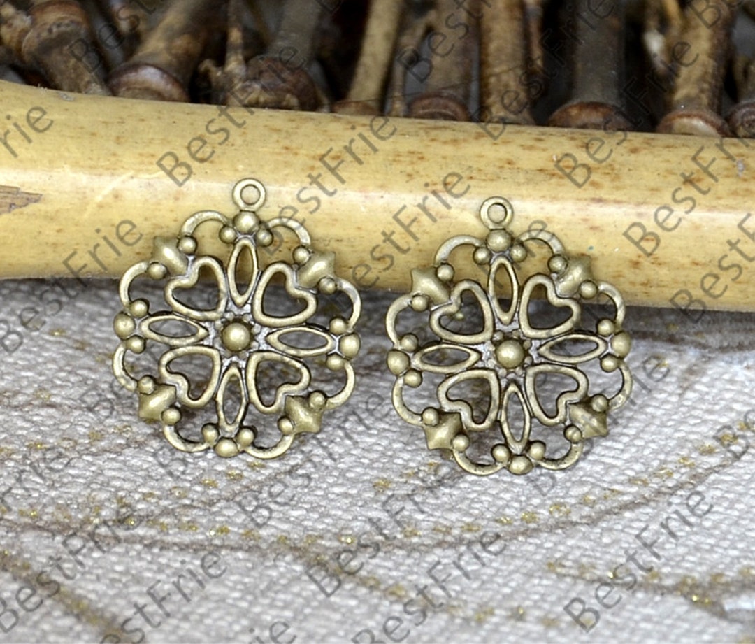 Bronze Tone Filigree Jewelry Connectors Setting,connector Findings,filigree Findings,flower