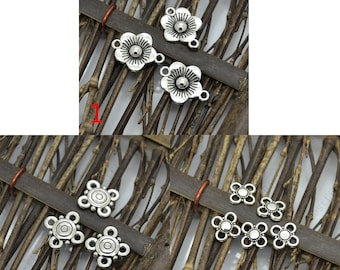 Flower Connector,Celtic Knot Connector Charms Silver Tone ,pendant beads,Double on Branch Connectors,jewelry findings