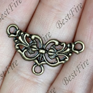 Bronze tone charming Filigree pendant,metal finding 14x26mm,Filigree Connectors findings beads,beads findings