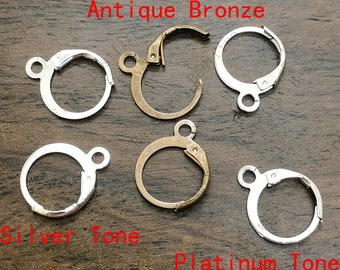 Recherche de fil d’oreille en laiton argenté, pièces de boucles d’oreilles Hoops, découvertes de boucles d’oreilles en bronze antique, crochets d’oreilles en platine, crochets de boucles d’oreilles