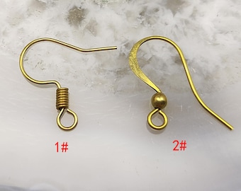 Raw Brass Fish Hook Earring Findings, Jewelry Making Supplies (16.37x9.62 mm)