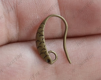 Bronze Tone brass earwire finding,fish Hook,earrings findings,Fishhook Earring Findings