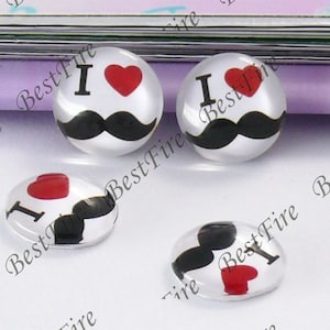 10mm,12mm,14mm,16mm,18mm,20mm,25mm,30mm Round Glass Cabochons mustache,jewelry Cabochons finding beads,Glass Cabochons,moustache or whiskers