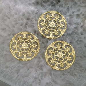 23mm Raw Brass Filigree Earring Components,Raw Brass leaf Charms ,Filigree Findings,Flower Filigree,Earring Connector,filigree stamping