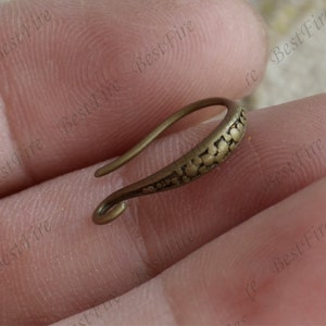 Bronze Tone brass earwire finding,fish Hook,earrings findings,Fishhook Earring Findings