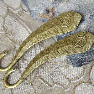 Bronze tone Feather metal Bookmark ,bronze Tone Feather flower metal Bookmark