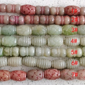 Carved jade bead strand,  jade Gemstone bead,jade Gemstone bead for Making jewelry, Full one Strand
