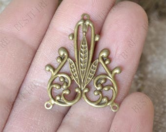 22*24mm bronze Tone Brass flower Filigree Jewelry Connectors Setting,Connector Findings,Filigree Findings,Flower Filigree