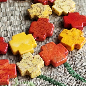 Multicolor Howlite cross beads ,Cross Howlite loose beads, Howlite Cross gemstone beads,Howlite nugget beads