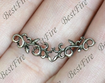 Bronze tone charming Filigree connector pendant,metal finding 6x25mm,Filigree connector findings beads,beads findings