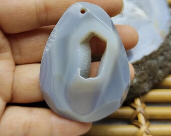 Colgante de cristal drusa geoda, colgante de rodaja de ágata drusa de forma irregular, conector de colgante de drusa