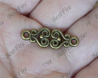 20 pcs Charms bronze Tone flower Design Connector, Charms Fingdings pendant,jewelry pendant finding