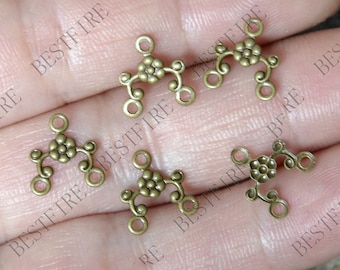 Bronze tone  Brass flower Filigree Jewelry Connectors Setting,Connector Findings,Filigree Findings,Flower Filigree