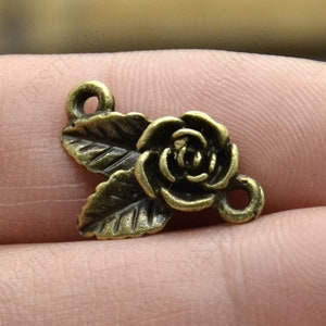 Bronze charming rose Connectors pendant,metal finding,Filigree Connectors findings beads,beads findings