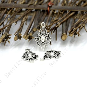 Silver tone Connector Flower jewelry findings,metal finding,pendant beads,two holes Charms