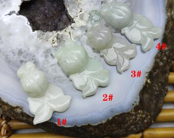 Carved Big eyed goldfish jadeite Pendant , goldfish jadeite Pendant DIY Jewelry Gemstone Bead pendant