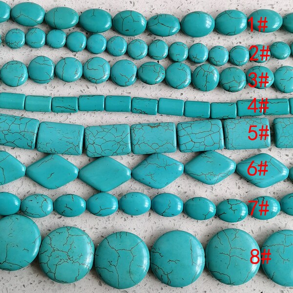 Coin howlite turquoise Loose Strand,rectangle turquoise Beads Howlite Gemstones,Howlite oval Turquoise Beads Loose Strand