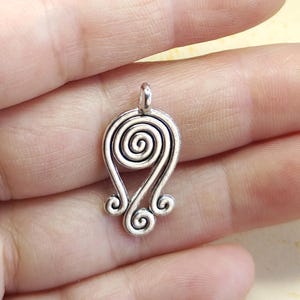 12 x 27 MM Silver tone Charms spiral Pendant,Spiral Charm, Swirl Charms for Bracelet, Double Sided Metal Pendant Charms Findings pendant