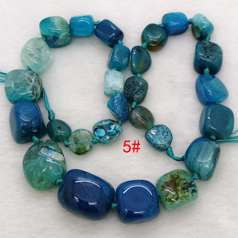 Perle de pierre de pépite d'agate multicolore / orange / bleu / vert, perles de pierres précieuses d'agate, perles de pierres précieuses d'agate à facettes pépite brins lâches 5