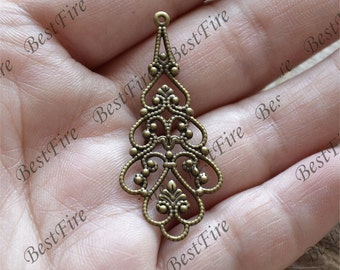 6 Connettori Filigrana Oro Per Gioielli Fai Da Te, Misure 21x17,9x1,2 Mm, Foro 2,1 Mm - 5