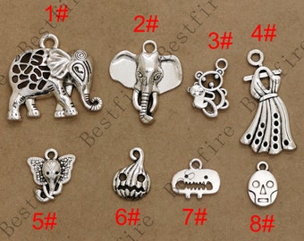 Pumpkin charms pendant charm silver tone, ghost pendant charm,elephant Pendant Charms Findings, bear charm pendant