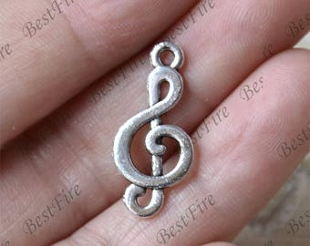 Charms note Pendant silver Tone,Treble Clef Connector Charms Pendant, Findings pendant