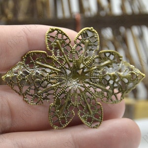 42*59mm big Bronze Tone drop flower Filigree Jewelry Connectors Setting,Connector Findings,Filigree Findings,Flower Filigree