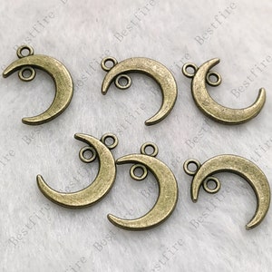 13x19 mm Charms Moon crescent Pendant Connector bronze Tone, moon Pendant Charms ,Findings pendant,jewelry pendant finding