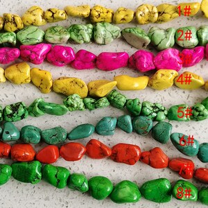 Rough Nugget Chip freeform Gemstone pendant,Free Nugget Turquoise Gemstone Beads,Turquoise Howlite Beads Loose Strand
