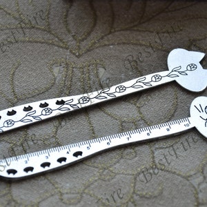 Silver tone cat ruler metal Bookmark , Silver Tone metal ruler Bookmark