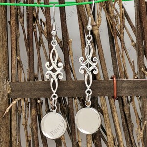 New style Silver Tone Earwires Hook With Round Cabochon Pad, earring bezel,Earrings hook, earring finding，earring blank