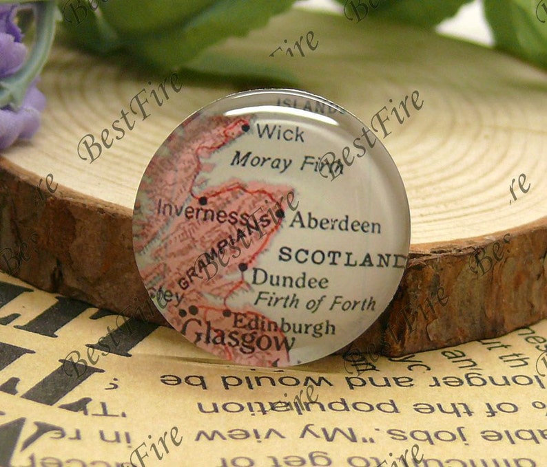 10mm,12mm,14mm,16mm,18mm,20mm,25mm Round Glass Cabochons Scotland Map,jewelry Cabochons finding beads,Glass Cabochons,Map Cabochons