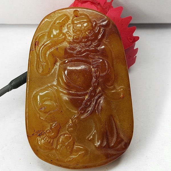 Carved God of War Li Kui Jade Pendant,Carved God of War Li Kui Jade Pendant Charm