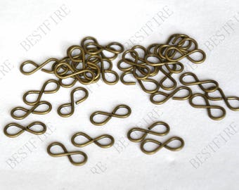 Bronze tone brass Twine 8 connector links,fancy jumpring,metal bead,findings, number 8 connector links