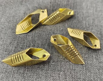 真鍮製幾何学模様イヤリングチャーム、DIYジュエリー製作用（11 x 28 mm）