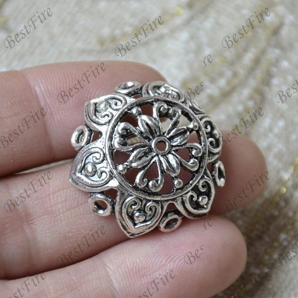 Big 25mm of New style flower Bead Caps Antique silver Tone,beadcap findings,beads,findings beads