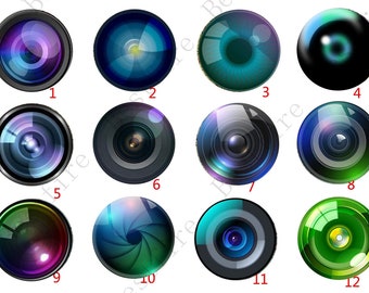 Camera Lens Round Photo Glass Cabochons, Jewelry Making Supplies (10-25mm)