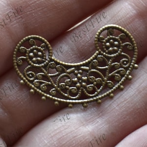 Bronze Tone Filigree Jewelry Connectors Setting,Connector Findings,Filigree Findings,Flower Filigree