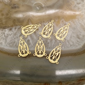13x22 mm Raw Brass Filigree Jewelry Connectors Setting,Connector Findings,Filigree Findings,Flower Filigree,filigree stamping