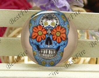 10mm,12mm,14mm,16mm,18mm,20mm,25mm,30mm Round Glass Cabochons Skull,jewelry Cabochons finding beads,Glass Cabochons,skull Cabochons--16