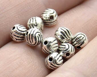 50 pcs 5mm de Silver Tone Spacer Bead, partitions trouvées, Charms Bracelet Connectors, Trouvailles perles