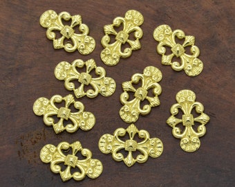 12x17mm Raw Brass fleur Filigree Jewelry Connectors Réglage, Connector Findings,Filigree Findings,Flower Filigree, filigrane estampage