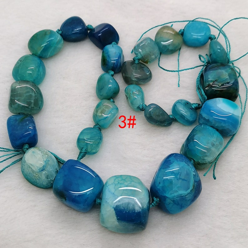 Perle de pierre de pépite d'agate multicolore / orange / bleu / vert, perles de pierres précieuses d'agate, perles de pierres précieuses d'agate à facettes pépite brins lâches 3