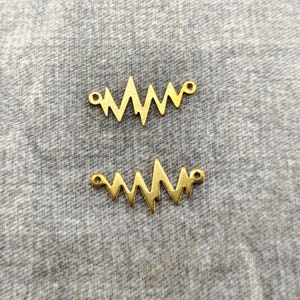 Raw Brass lightning Connector with 2 Hole - Raw Brass lightning Connector Charms - Earring Charms Connector,earrings dangle findings