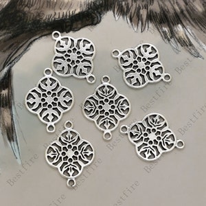 20x15 MM Silver tone Connector  Flower jewelry findings,metal finding,pendant beads,two holes Charms