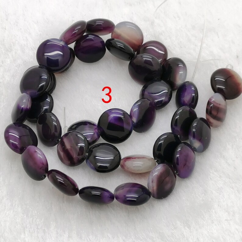 Green Heart jade stone strand,purple agate coin bead,black agate coin bead for making jewelry,gemstone beads, full one strand image 5