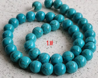 Round howlite Turquoise Loose Strand,Bamboo turquoise Beads Howlite Gemstones,Howlite Turquoise round Beads loose strands