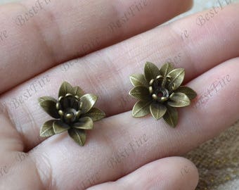 15 mm Bronze Tone Jewelry Brass Decorations Filigree Jewelry Finding,Connector Finding,Flower Findings