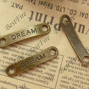 8x39MM bronzen toon charm hanger, metalen bevinding, hanger kralen, sieraden bevindingen, droom armband connectoren